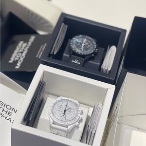 Swatch X Omega Moonphase Mission Series: White Full Moon / Black Full Moon